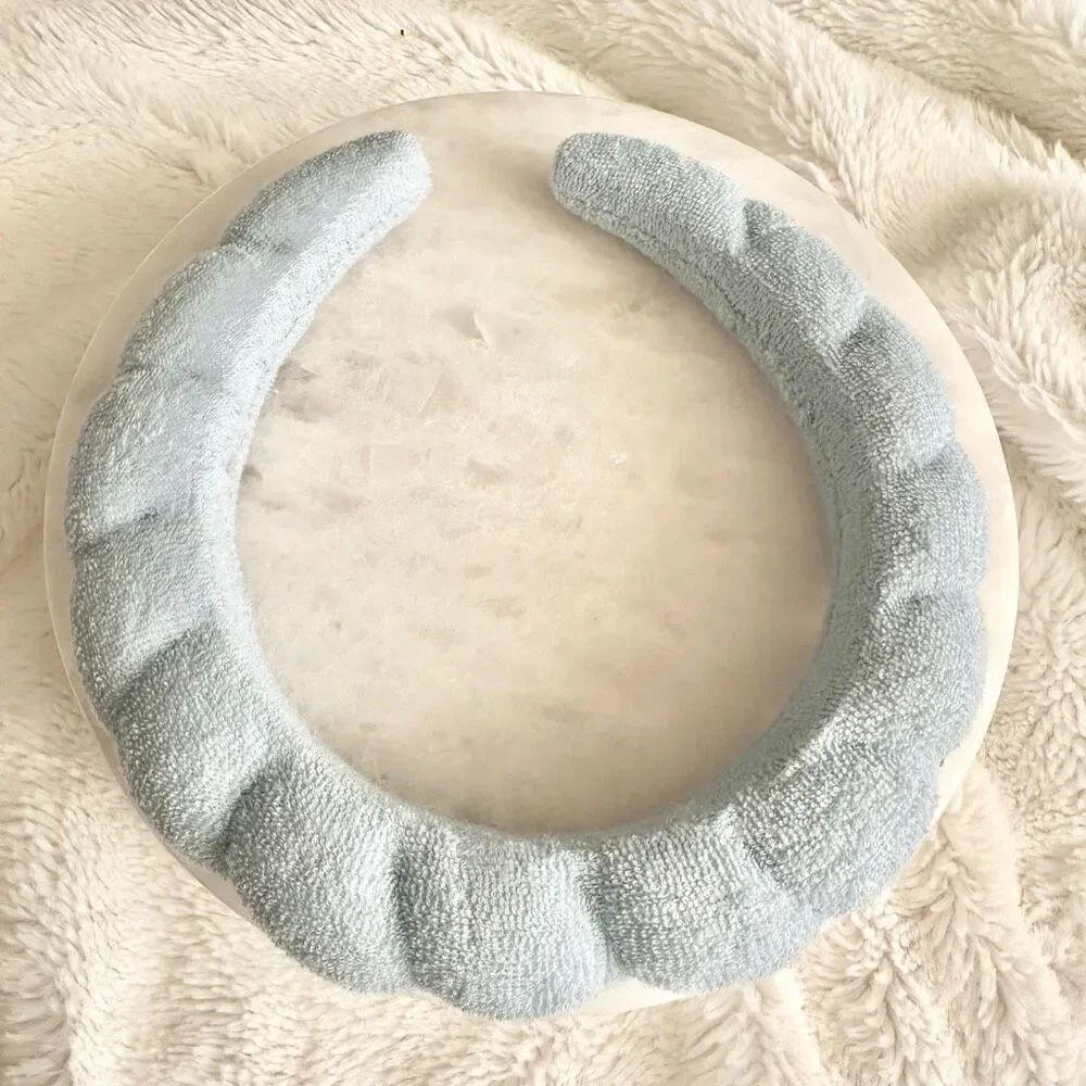 Light blue Terry cloth puffy headband ￼